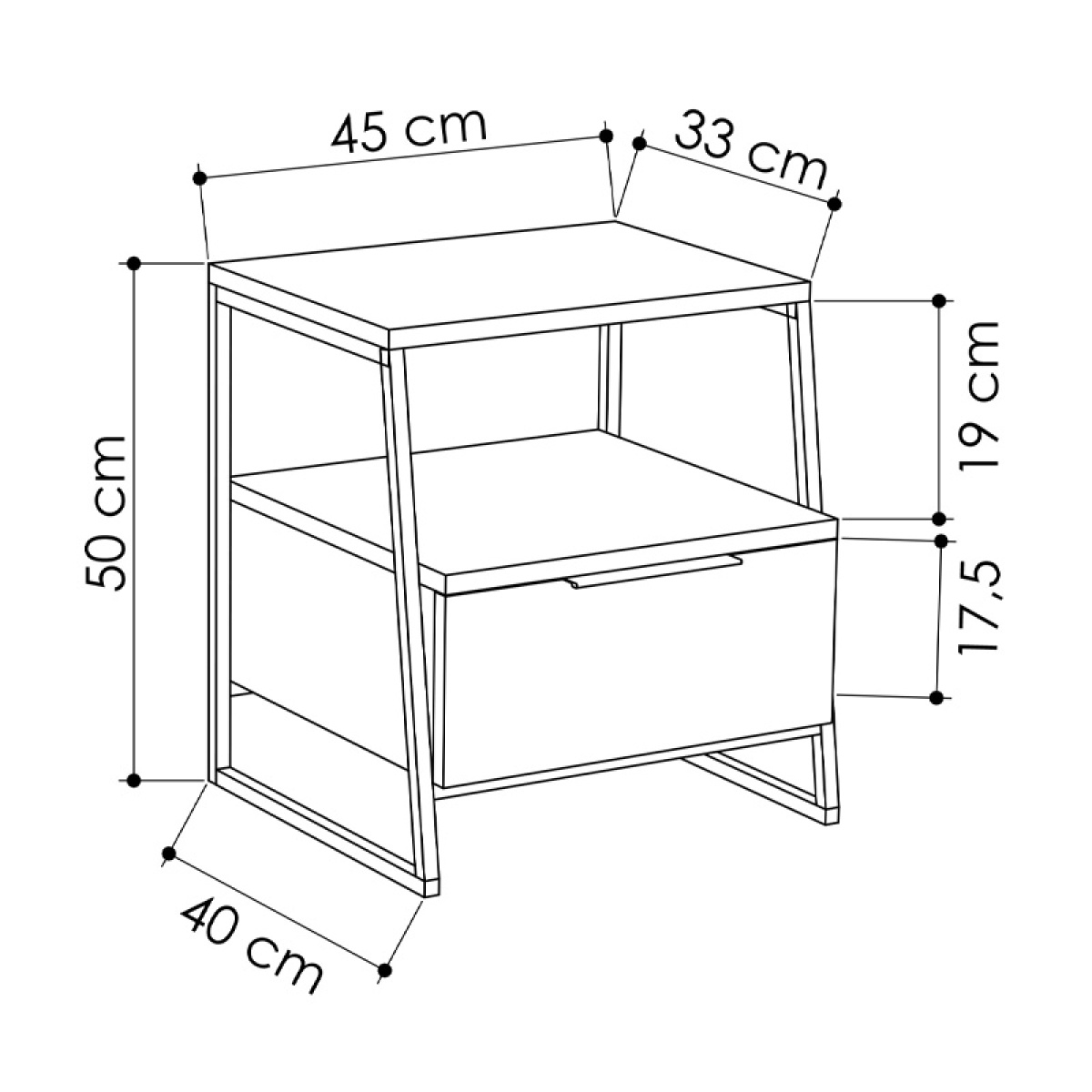 Κομοδίνο μελαμίνης Pal Megapap χρώμα φυσικό οξιάς 45x40x50εκ. - Image 4