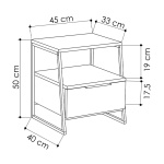 Κομοδίνο μελαμίνης Pal Megapap χρώμα φυσικό οξιάς 45x40x50εκ. - Image 4