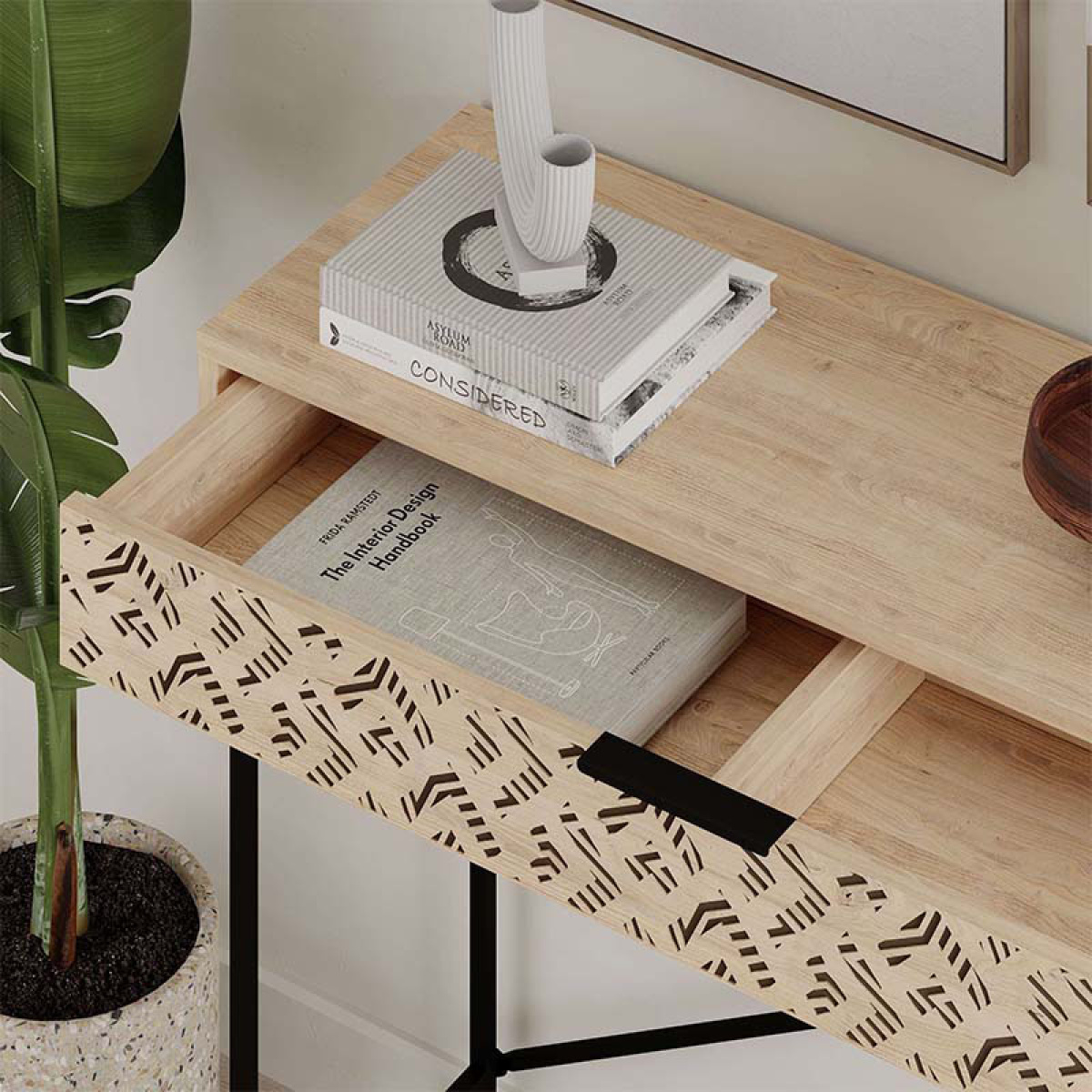 Κονσόλα Heaton Megapap μεταλλική - μελαμίνης χρώμα sapphire oak 110x35,6x90εκ. - Image 4