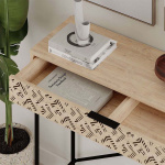 Κονσόλα Heaton Megapap μεταλλική - μελαμίνης χρώμα sapphire oak 110x35,6x90εκ. - Image 4