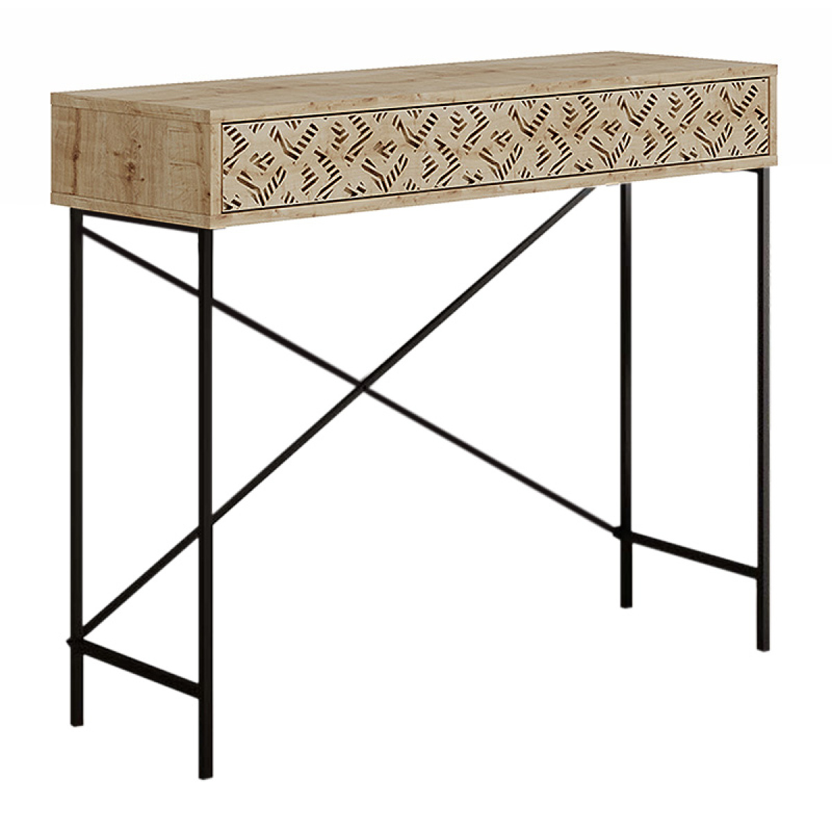 Κονσόλα Heaton Megapap μεταλλική - μελαμίνης χρώμα sapphire oak 110x35,6x90εκ. - Image 5