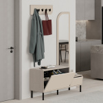 Έπιπλο εισόδου Mila Megapap με κρεμάστρα χρώμα sandstone120x37x171,6εκ. - Image 2