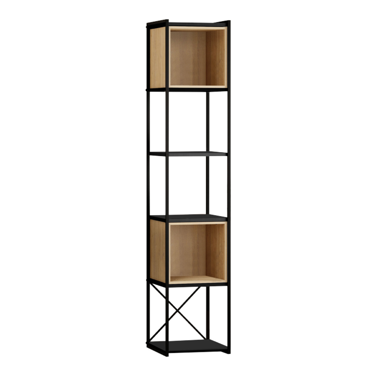 Βιβλιοθήκη Vale Mini Megapap χρώμα silky black - sapphire oak 36,2x39x179εκ. - Image 4
