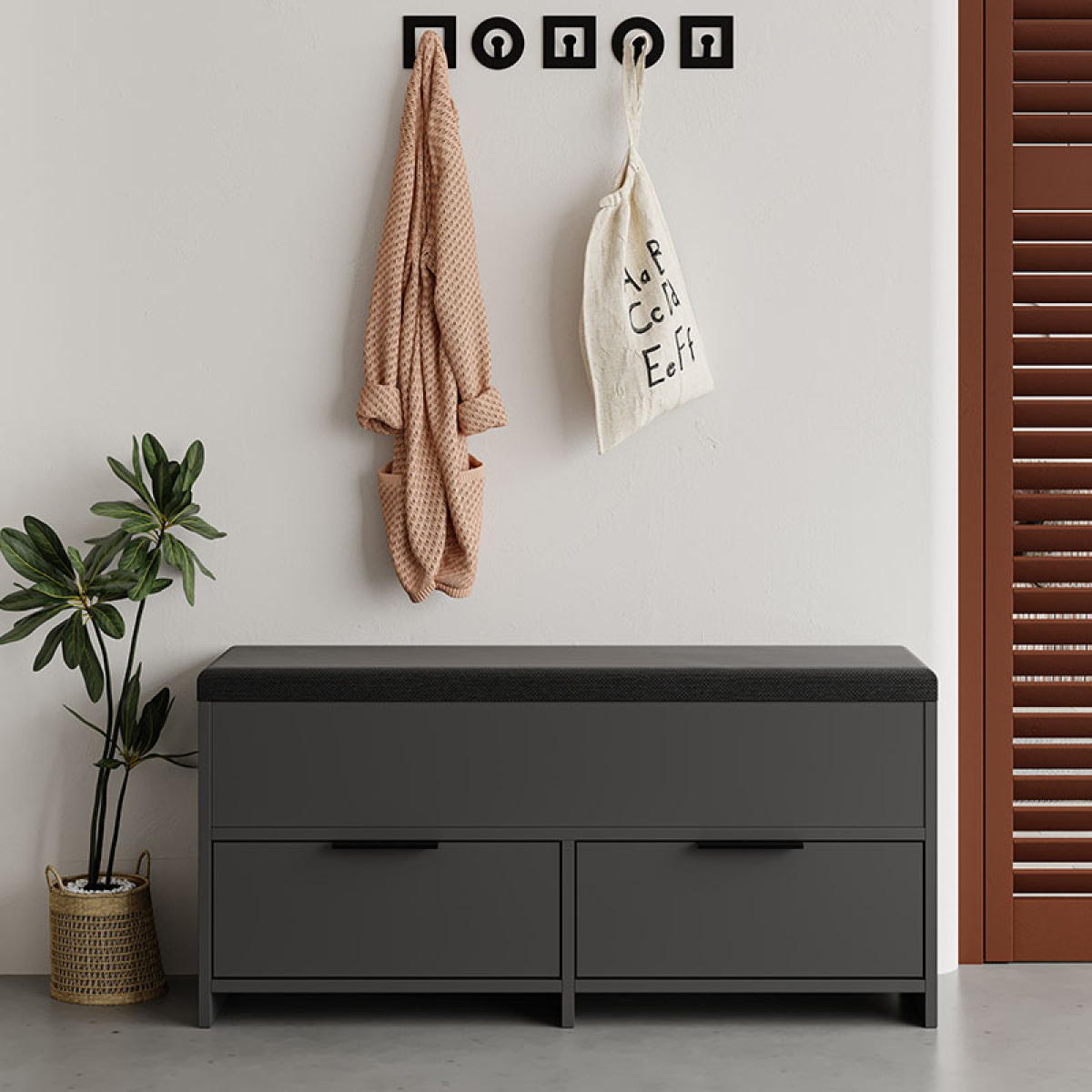 Παπουτσοθήκη Cove Megapap χρώμα ανθρακί 106x34x51,5εκ. - Image 3