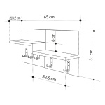Κρεμάστρα τοίχου Harmon Megapap χρώμα sapphire oak - λευκό 65x15x31εκ. - Image 5