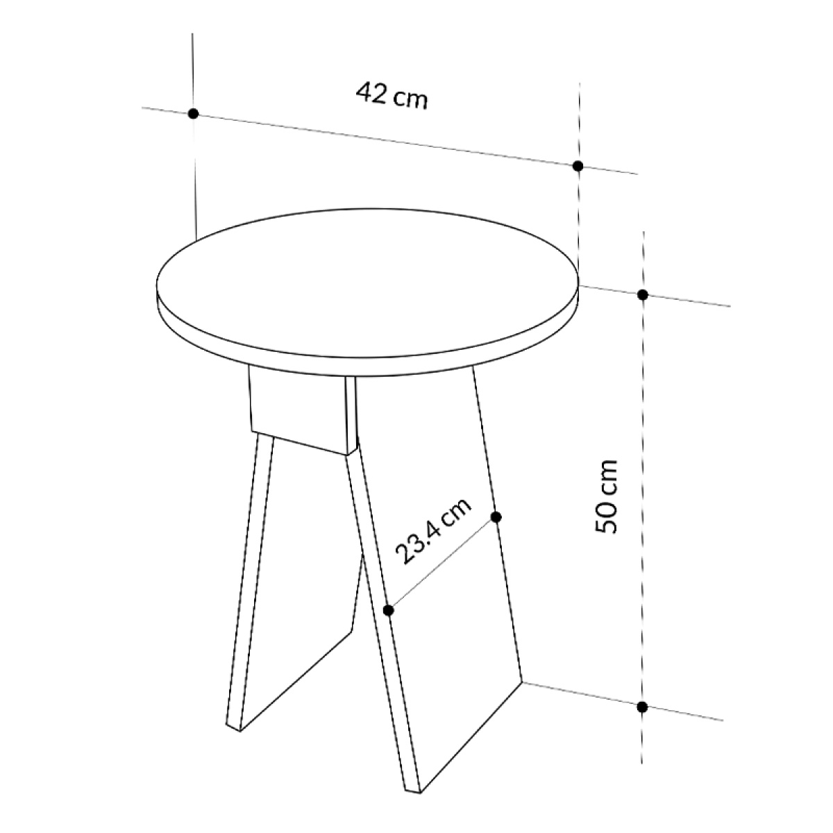 Βοηθητικό τραπεζάκι Chen Megapap χρώμα γκρι ρετρό Φ42x50εκ. - Image 5