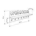 Κρεμάστρα τοίχου Welcome Megapap χρώμα μαύρο - sapphire oak 86x15,2x29εκ. - Image 5