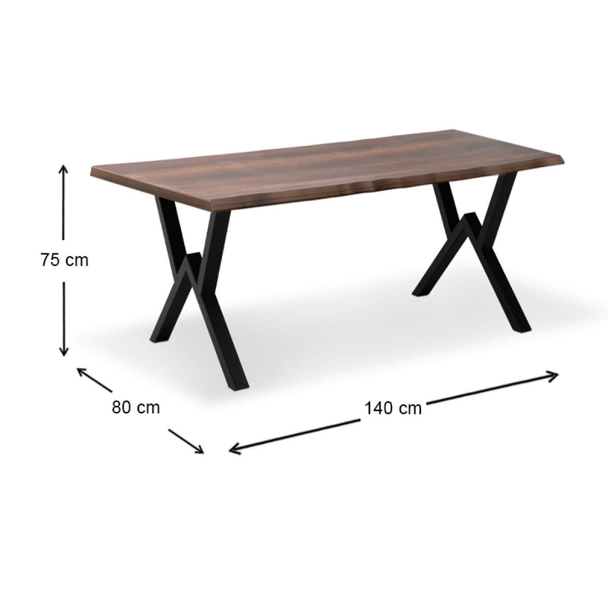 Τραπέζι Walter Megapap Mdf - μεταλλικό χρώμα καρυδί 140x80x75εκ. - Image 6