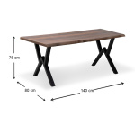 Τραπέζι Walter Megapap Mdf - μεταλλικό χρώμα καρυδί 140x80x75εκ. - Image 6
