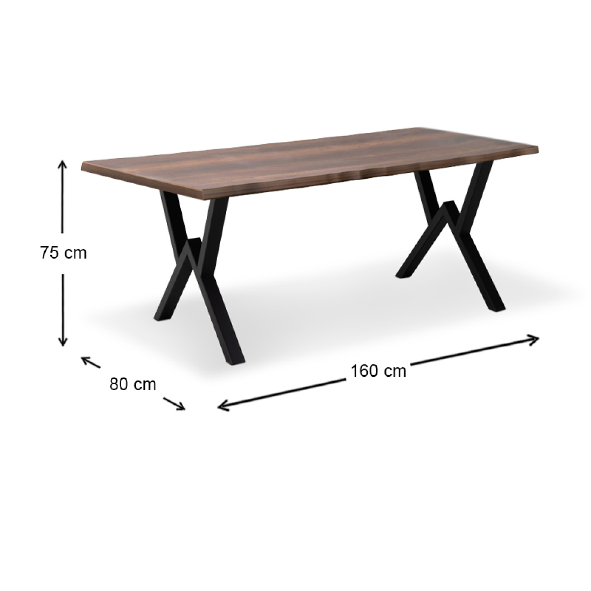 Τραπέζι Walter Megapap Mdf - μεταλλικό χρώμα καρυδί 160x80x75εκ. - Image 6