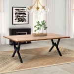Τραπέζι Walter Megapap Mdf - μεταλλικό χρώμα ακακίας 200x100x75εκ. - Image 3