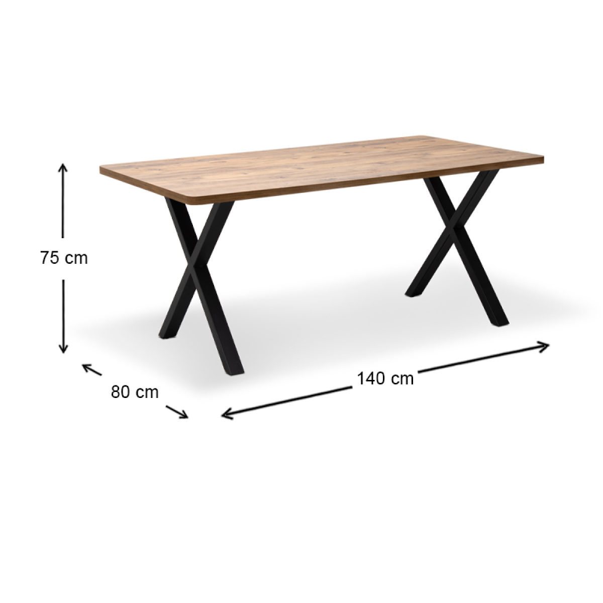 Τραπέζι Jeremy Megapap Mdf - μεταλλικό χρώμα ακακίας 140x80x75εκ. - Image 5