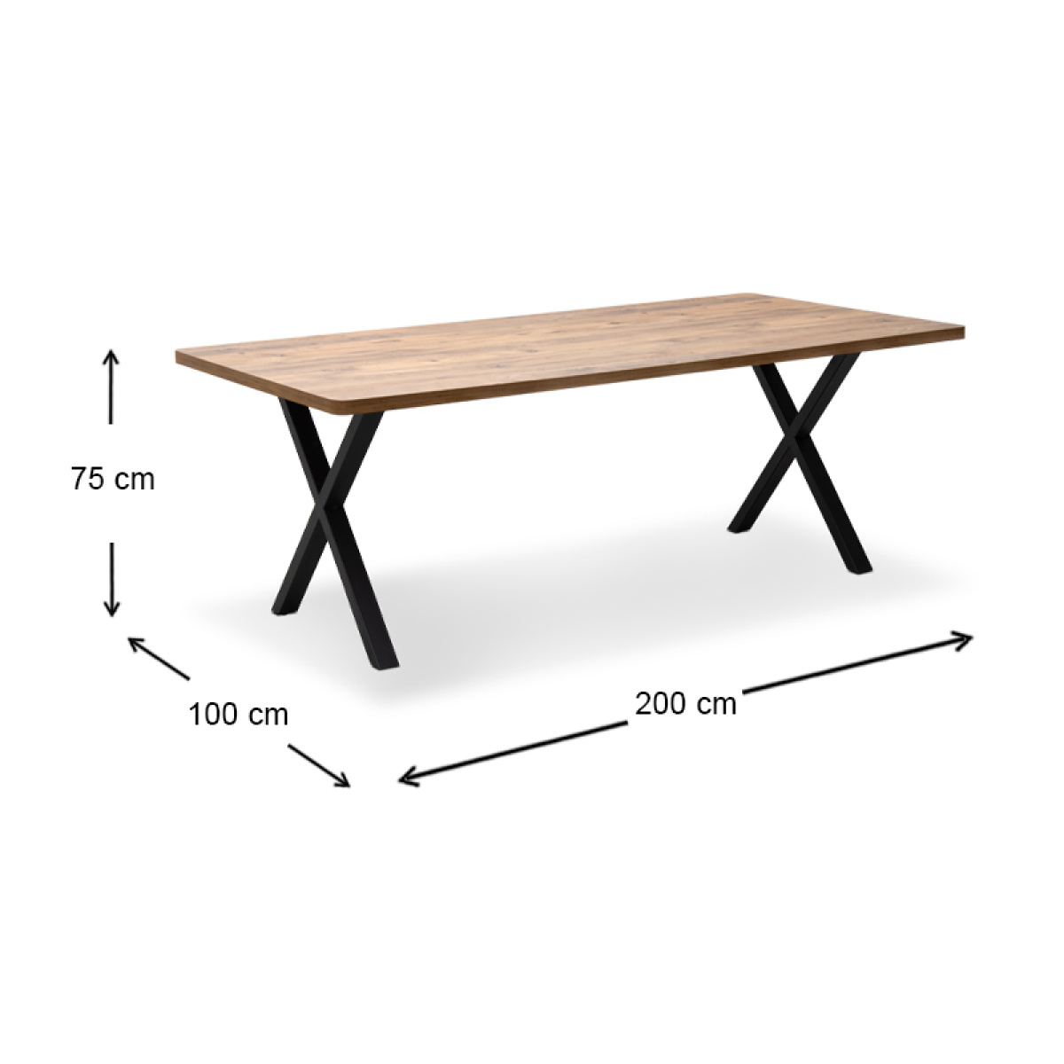 Τραπέζι Jeremy Megapap Mdf - μεταλλικό χρώμα ακακίας 200x100x75εκ. - Image 5