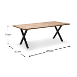 Τραπέζι Jeremy Megapap Mdf - μεταλλικό χρώμα ακακίας 200x100x75εκ. - Image 5
