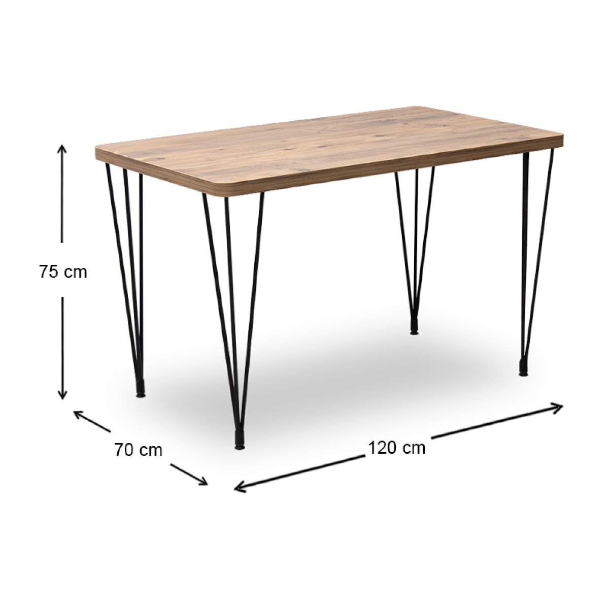 Τραπέζι Roger Megapap Mdf - μεταλλικό χρώμα ακακίας 120x70x75εκ. - Image 5