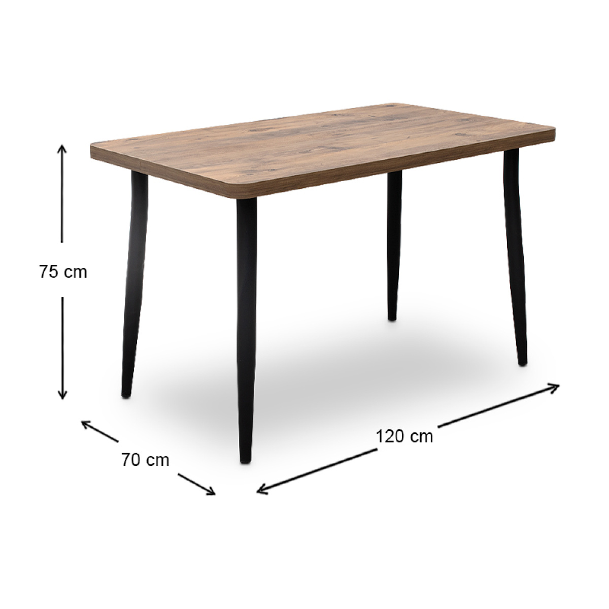 Τραπέζι Levico Megapap Mdf - μεταλλικό χρώμα ακακίας 120x70x75εκ. - Image 5