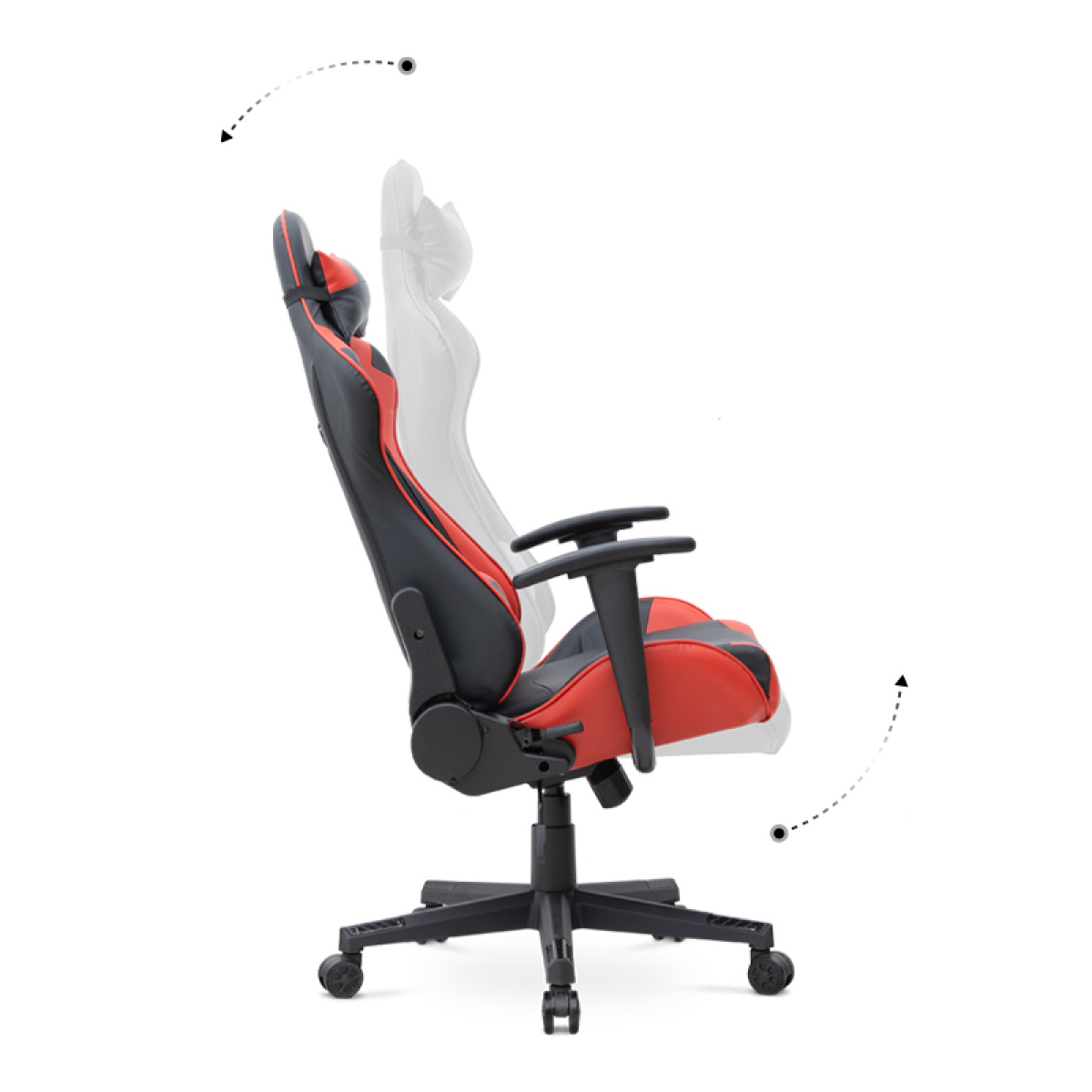 Καρέκλα γραφείου Gaming Alonso Megapap από τεχνόδερμα χρώμα κόκκινο - μαύρο 67x70x125/135 εκ. - Image 6