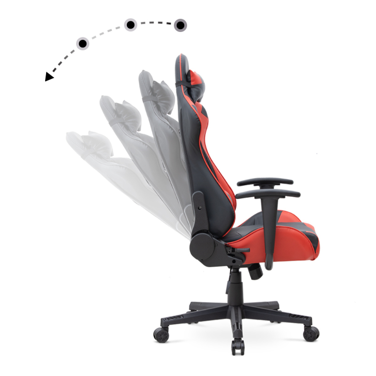 Καρέκλα γραφείου Gaming Alonso Megapap από τεχνόδερμα χρώμα κόκκινο - μαύρο 67x70x125/135 εκ. - Image 7