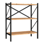 Βιβλιοθήκη Jocasta Megapap μεταλλική - μελαμίνης χρώμα pine oak 66x34x85εκ. - Image 2