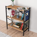 Βιβλιοθήκη Jocasta Megapap μεταλλική - μελαμίνης χρώμα pine oak 66x34x85εκ. - Image 4