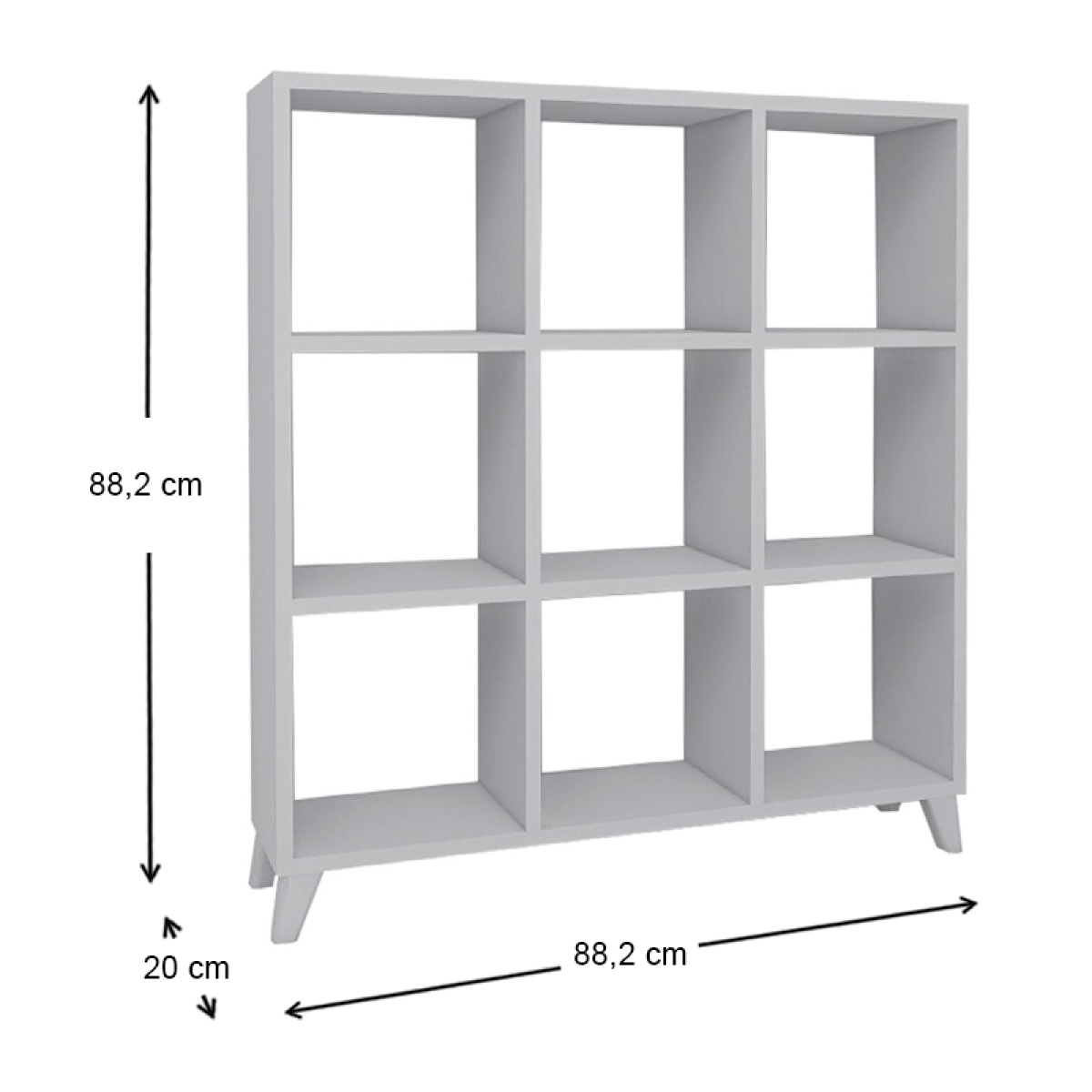 Βιβλιοθήκη μελαμίνης Saul Megapap χρώμα λευκό 88,2x20x88,2εκ. - Image 5