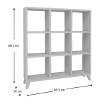 Βιβλιοθήκη μελαμίνης Saul Megapap χρώμα λευκό 88,2x20x88,2εκ. - Image 5