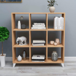 Βιβλιοθήκη μελαμίνης Saul Megapap χρώμα pine oak 88,2x20x88,2εκ. - Image 3