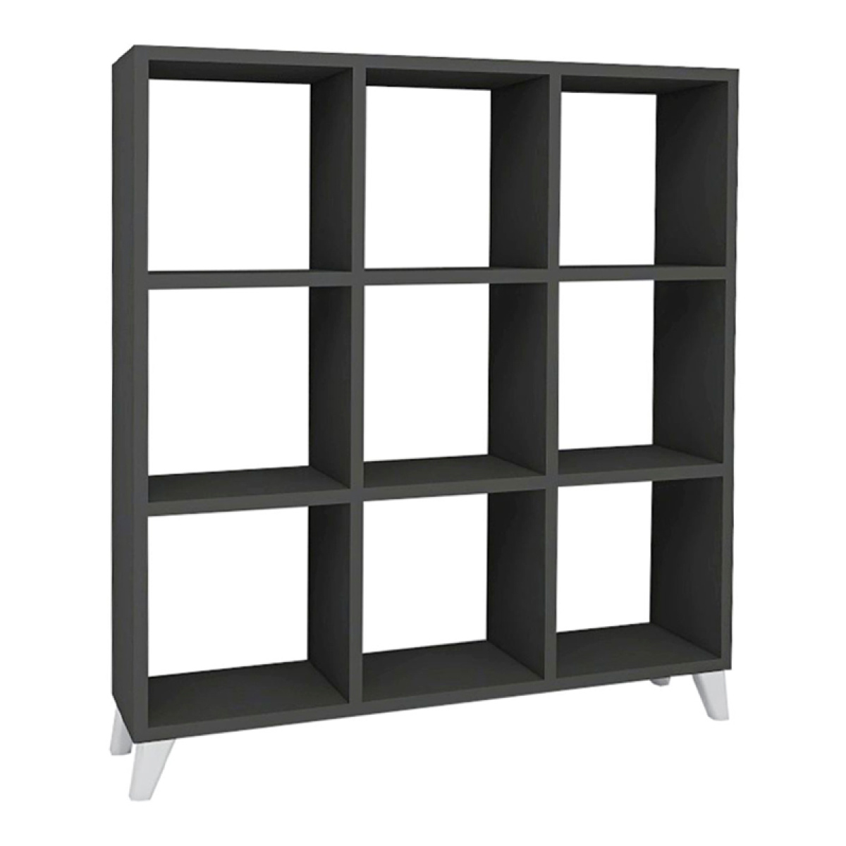 Βιβλιοθήκη μελαμίνης Saul Megapap χρώμα ανθρακί 88,2x20x88,2εκ. - Image 2