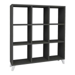 Βιβλιοθήκη μελαμίνης Saul Megapap χρώμα ανθρακί 88,2x20x88,2εκ. - Image 2