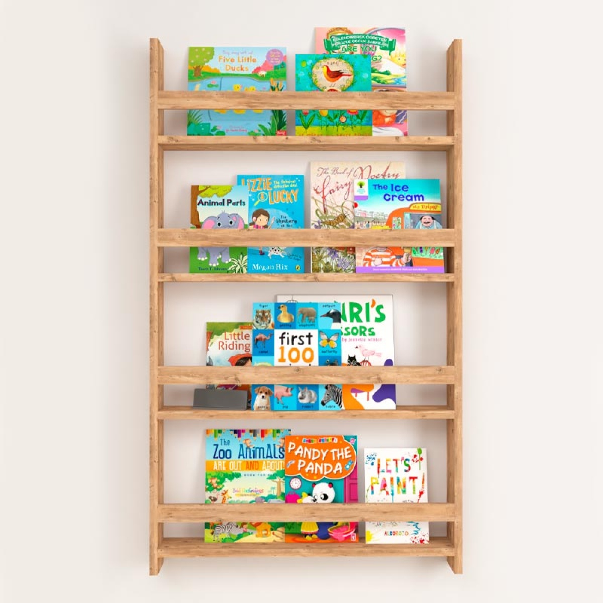 Επιτοίχια βιβλιοθήκη - ραφιέρα Montessori Megapap από μελαμίνη χρώμα pine oak 70x10x120εκ. - Image 3