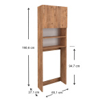Έπιπλο πλυντηρίου Ramsey Megapap από μελαμίνη χρώμα pine oak 65x27x190,6εκ. - Image 4