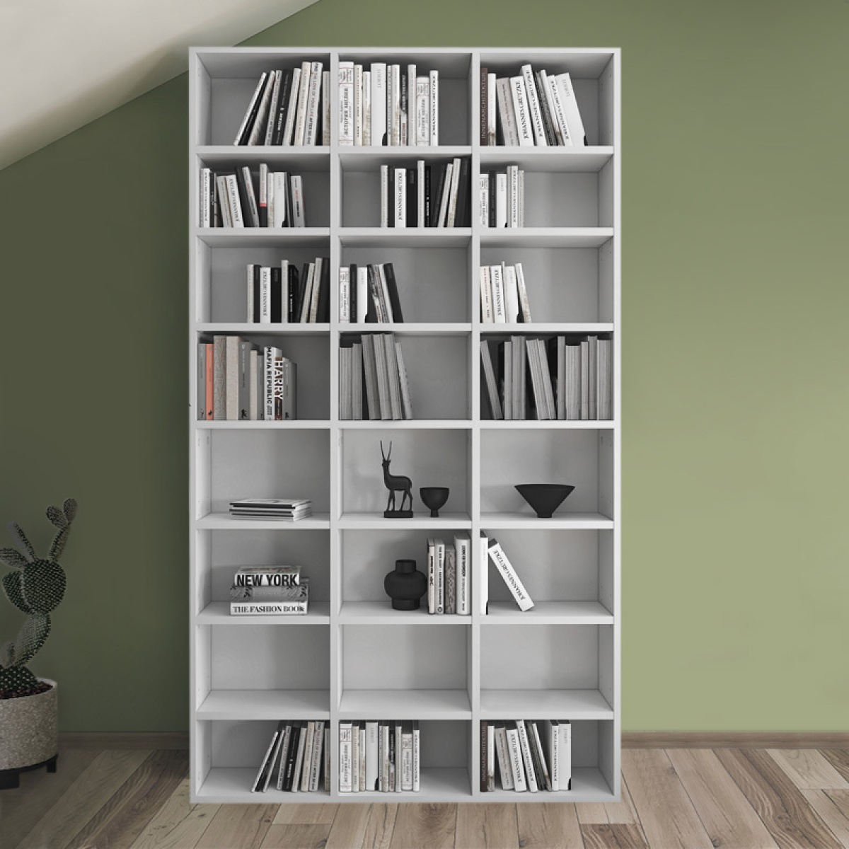 Βιβλιοθήκη μελαμίνης Fyodor Megapap χρώμα λευκό 102x16x178εκ. - Image 2