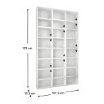 Βιβλιοθήκη μελαμίνης Fyodor Megapap χρώμα λευκό 102x16x178εκ. - Image 4