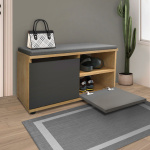 Παπουτσοθήκη μελαμίνης Twain Megapap 8 ζευγών χρώμα sapphire oak - ανθρακί 80x35x42εκ. - Image 3