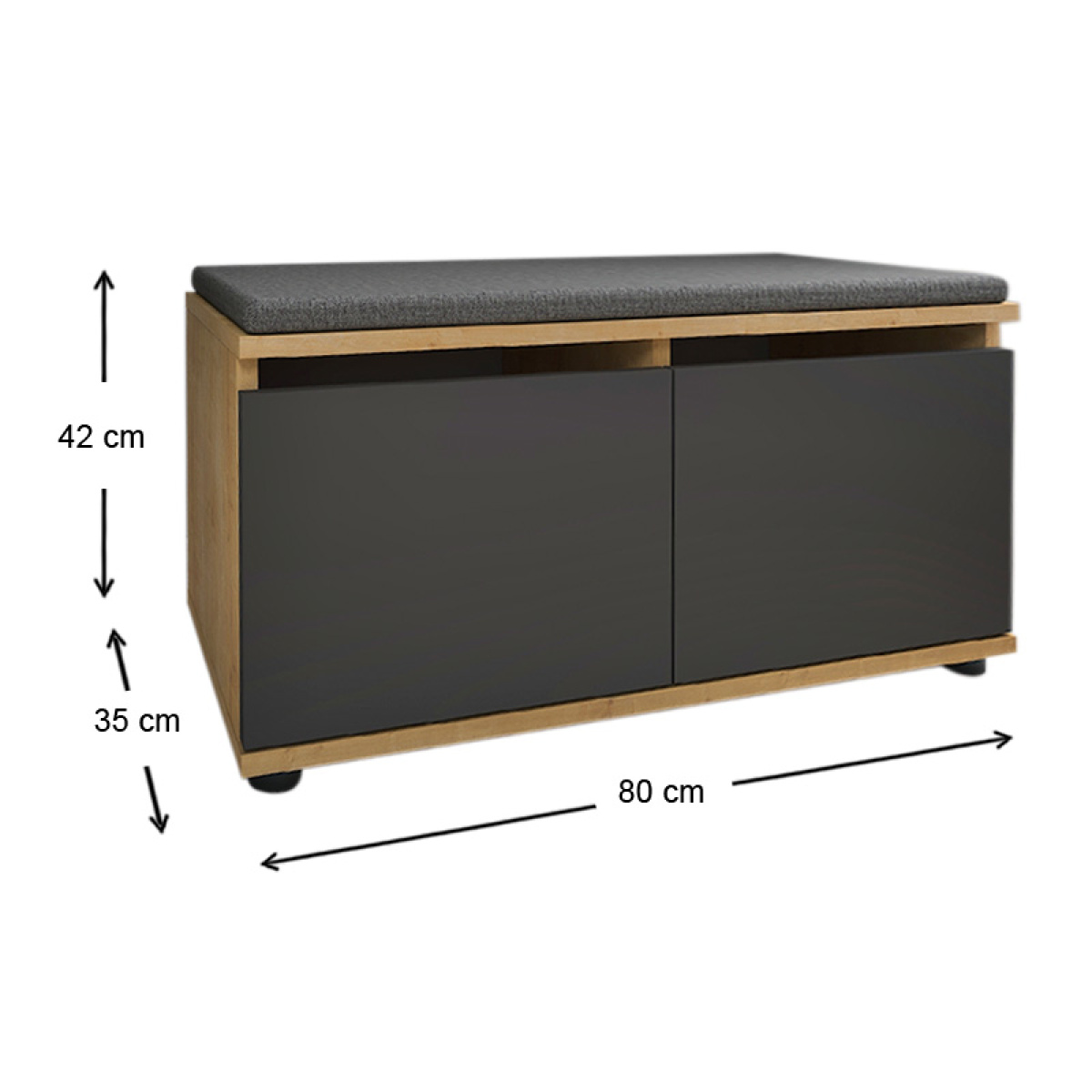 Παπουτσοθήκη μελαμίνης Twain Megapap 8 ζευγών χρώμα sapphire oak - ανθρακί 80x35x42εκ. - Image 5