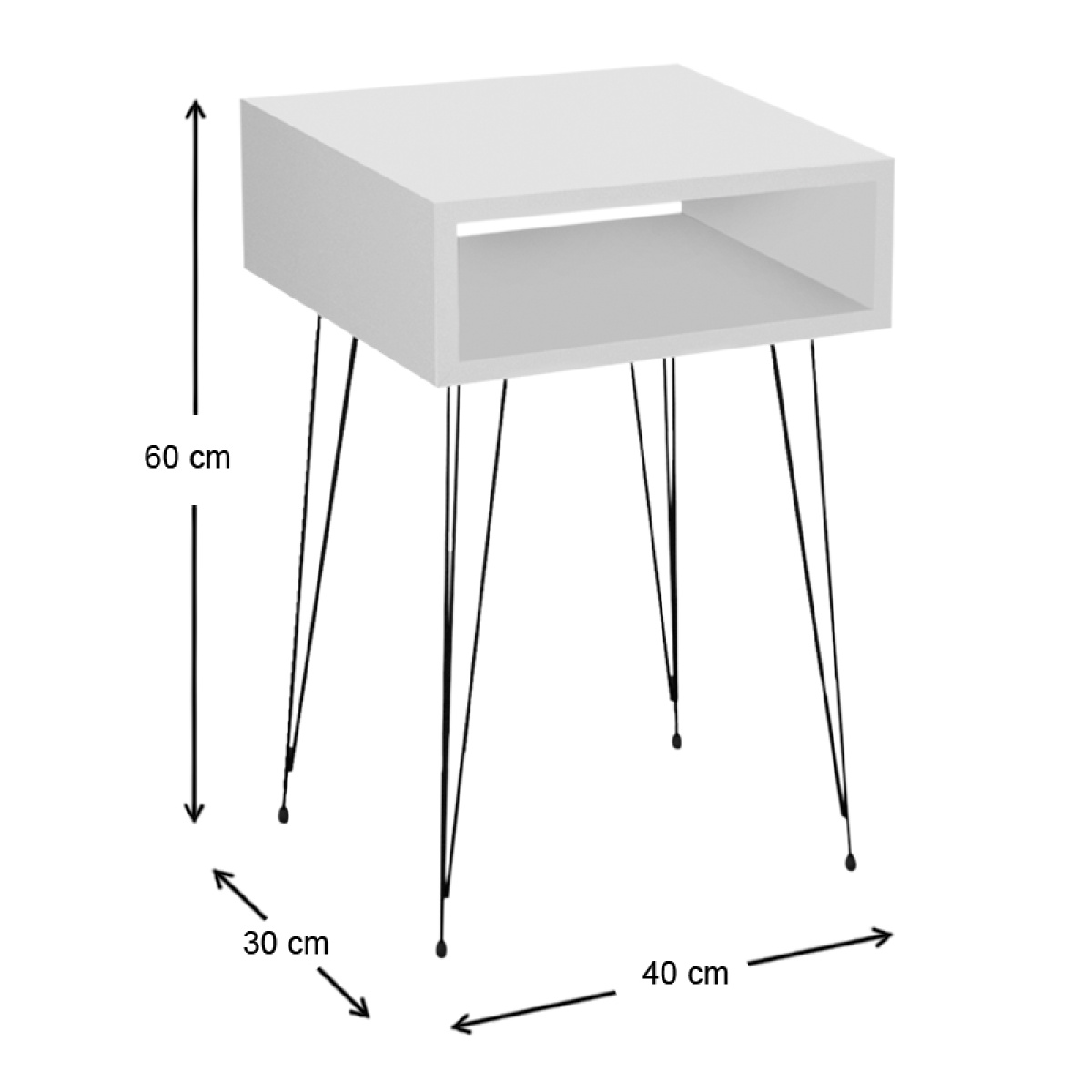 Κομοδίνο μελαμίνης Scott Megapap χρώμα λευκό 40x30x60εκ. - Image 3