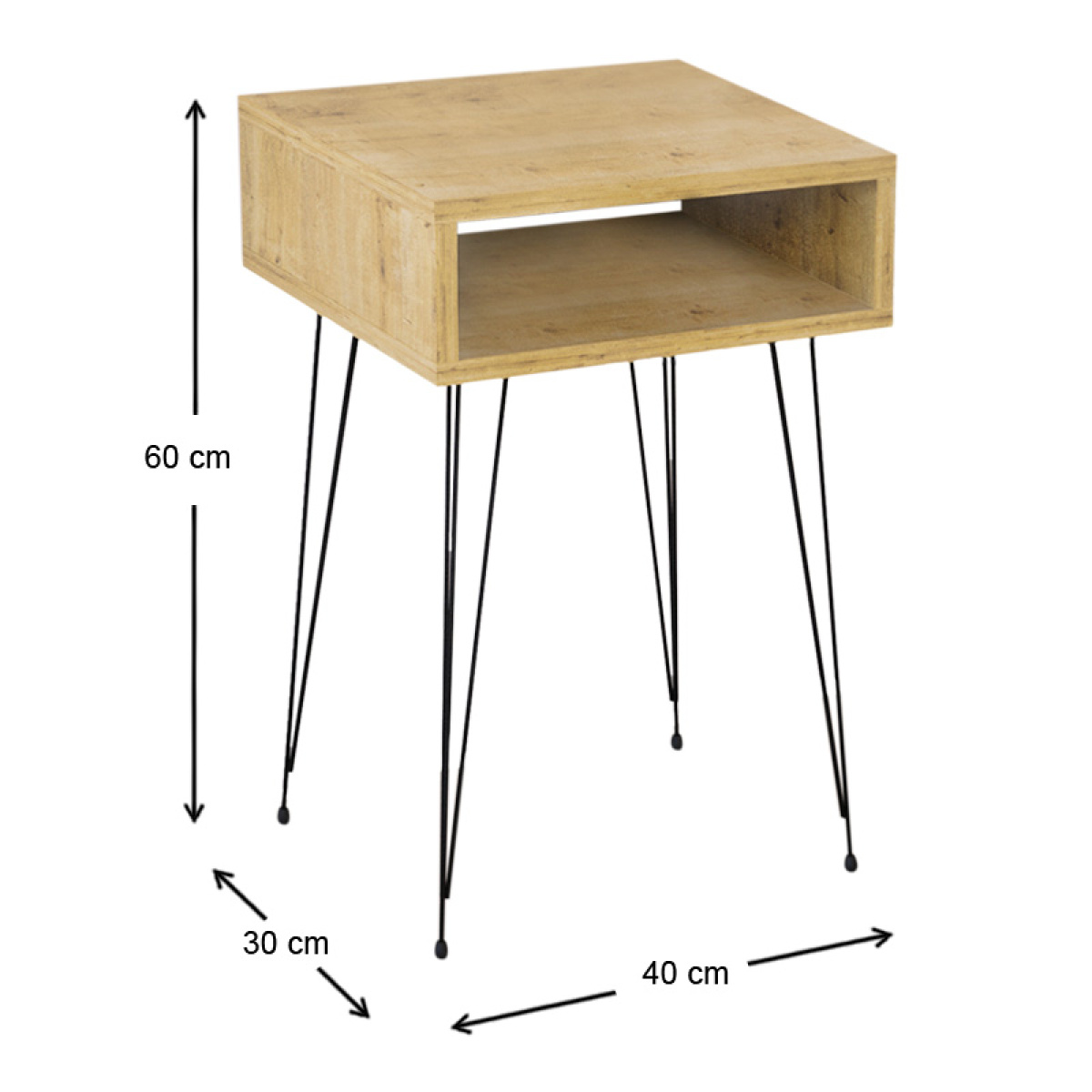 Κομοδίνο μελαμίνης Scott Megapap χρώμα sapphire oak 40x30x60εκ. - Image 3