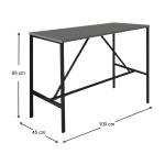 Τραπέζι μπαρ - stand Crego Megapap μεταλλικό - μελαμίνης χρώμα ανθρακί - μαύρο 100x45x89εκ. - Image 3
