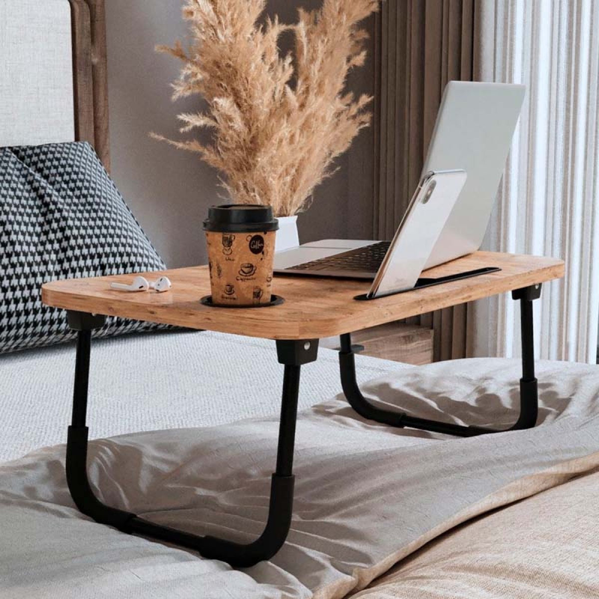 Τραπεζάκι laptop Sedon Megapap χρώμα pine oak 59,2x39,2x26,2εκ. - Image 2