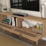 Έπιπλο τηλεόρασης Sirona Megapap από μελαμίνη χρώμα sapphire oak 140x30x55εκ. - Image 4