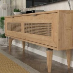 Έπιπλο τηλεόρασης Sirona Megapap από μελαμίνη χρώμα sapphire oak 140x30x55εκ. - Image 5