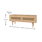 Έπιπλο τηλεόρασης Sirona Megapap από μελαμίνη χρώμα sapphire oak 140x30x55εκ. - Image 7