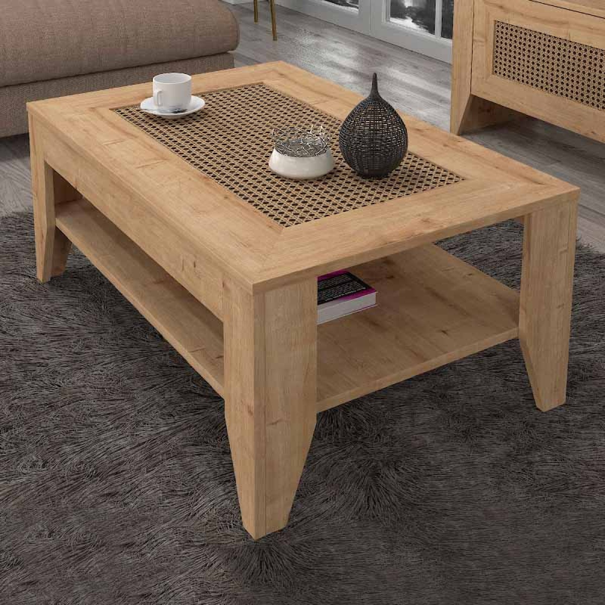 Τραπεζάκι σαλονιού Madura Megapap από μελαμίνη χρώμα sapphire oak 90x60x40εκ. - Image 2