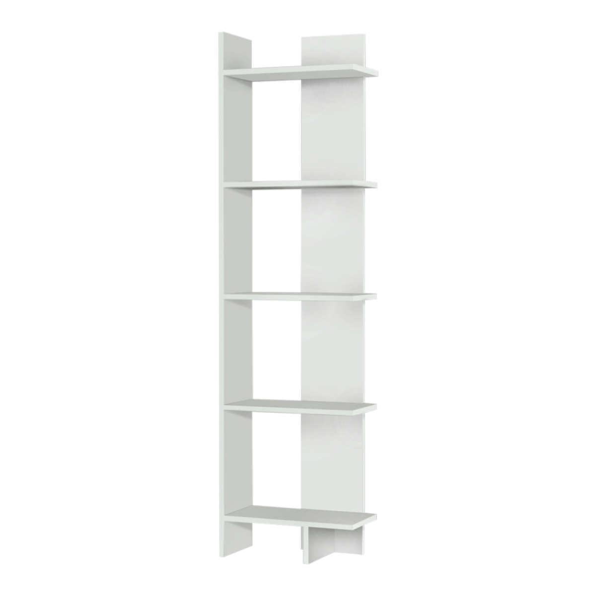 Βιβλιοθήκη μελαμίνης Perla Megapap χρώμα λευκό 48x22x170εκ. - Image 3