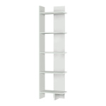 Βιβλιοθήκη μελαμίνης Perla Megapap χρώμα λευκό 48x22x170εκ. - Image 3
