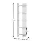Βιβλιοθήκη μελαμίνης Perla Megapap χρώμα λευκό 48x22x170εκ. - Image 4