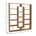 Βιβλιοθήκη μελαμίνης Ample Megapap χρώμα καρυδί 125x22x135,7εκ. - Image 3