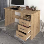 Γραφείο εργασίας Eldoris Megapap από μελαμίνη χρώμα sapphire oak 120x60x75εκ. - Image 2