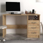 Γραφείο εργασίας Eldoris Megapap από μελαμίνη χρώμα sapphire oak 120x60x75εκ. - Image 3