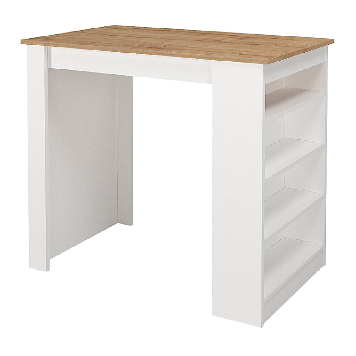 Τραπέζι μπαρ Monaco Megapap από μελαμίνη χρώμα λευκό - sapphire oak 120x51,6x101,8εκ. - Image 3